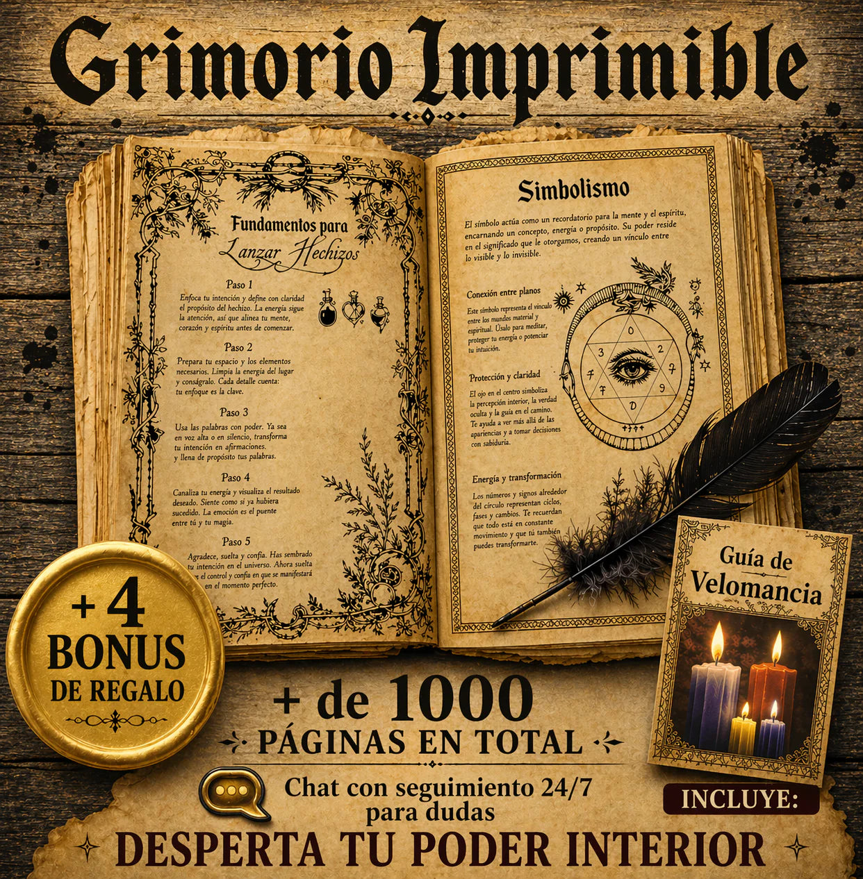Grimorio de magia imprimible + 4 Bonus